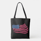 Rood wit en blauw vlagontwerp tote bag (Achterkant)