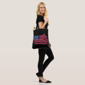 Rood wit en blauw vlagontwerp tote bag (Op model)