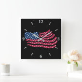 Rood wit en blauw vlagontwerp vierkante klok (Huis)