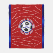 Rood, wit en blauw, Voetbal coach Dank u Fleece Deken (Voorkant)