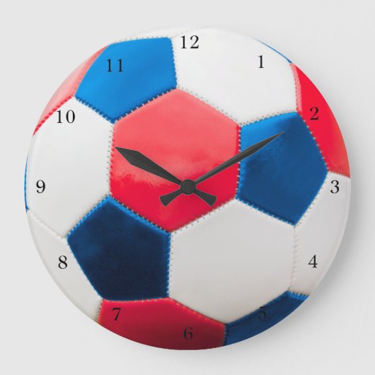 Rood wit en blauw voetbal grote klok (Voorkant)