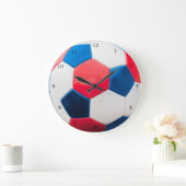 Rood wit en blauw voetbal grote klok (Huis)