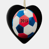 Rood wit en blauw Voetbal Keramisch Ornament (Rechts)