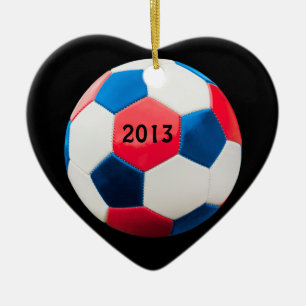 Rood wit en blauw Voetbal Keramisch Ornament