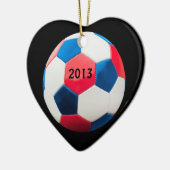 Rood wit en blauw Voetbal Keramisch Ornament (Links)