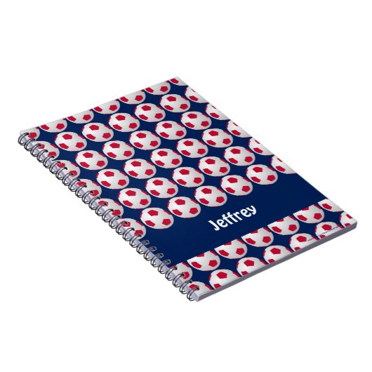 Rood, Wit, en Blauw Voetballen, Naam, Spiral Notitieboek (Rechterzijde)
