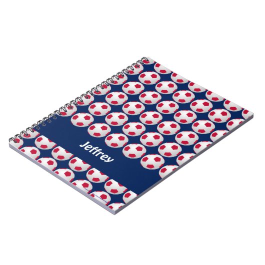 Rood, Wit, en Blauw Voetballen, Naam, Spiral Notitieboek (Linkerzijde)