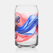 Rood, Wit, en Blauw voetbalteamkleuren Blikvorm Glas (Achterkant)