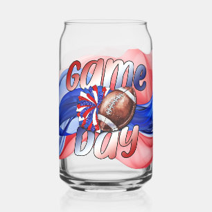 Rood, Wit, en Blauw voetbalteamkleuren Blikvorm Glas