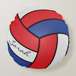 Rood, wit en blauw volleybal | DIY-naam Rond Kussen