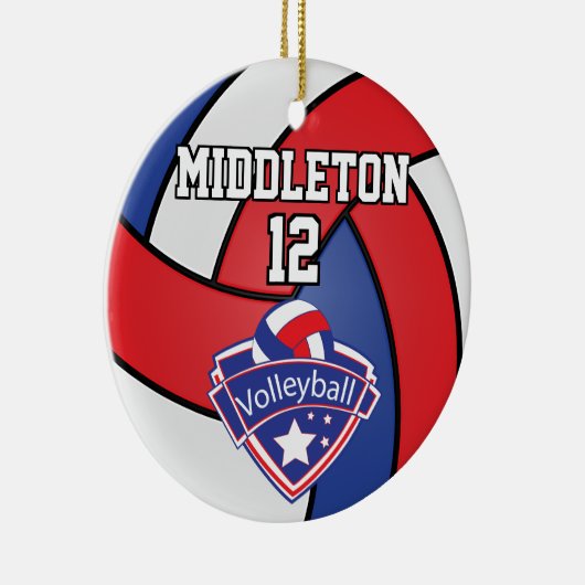 Rood, wit en blauw 🏐 Volleybal Keramisch Ornament (Rechts)