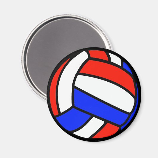Rood wit en blauw volleybal magneet (Voorkant / Achterkant)