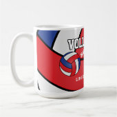Rood, Wit en Blauw Volleybal Sport Koffiemok (Links)