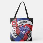 Rood, wit en blauw volleybal tote bag (Voorkant)