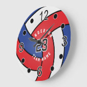 Rood, wit en blauw volleybalstijl met DIY-tekst Grote Klok (Hoek)