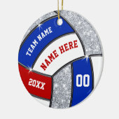 Rood wit en blauw, Volleybalversieringen, Aangepas Keramisch Ornament (Links)