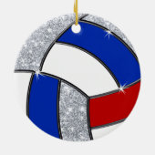 Rood wit en blauw, Volleybalversieringen, Aangepas Keramisch Ornament (Achterkant)