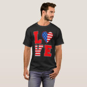 Rood Wit En Blauw Voor Vrouwen Meisje Liefde Ameri T-shirt (Voorkant volledig)
