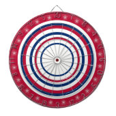 Rood wit en blauw voorschrift dartbord (Voorkant)