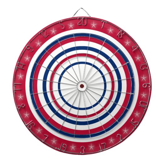Rood wit en blauw voorschrift dartbord (Voorkant)