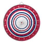 Rood wit en blauw voorschrift dartbord (Voorkant)