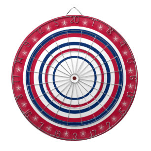 Rood-wit en blauw voorschrift dartbord