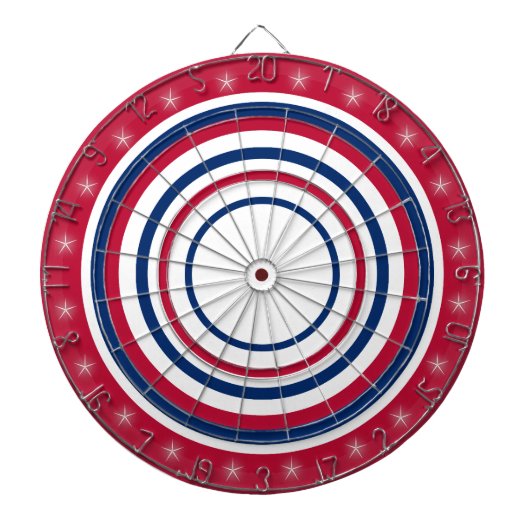 Rood wit en blauw voorschrift dartbord (Voorkant)