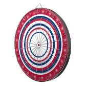 Rood wit en blauw voorschrift dartbord (Voorkant Rechts)