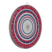 Rood wit en blauw voorschrift dartbord (Voorkant Links)