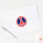 Rood, wit en blauw vredesteken ronde sticker (Envelop)