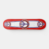 Rood wit en blauw vredesteken skateboard (Horizontaal)