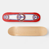 Rood wit en blauw vredesteken skateboard (Horizontaal)