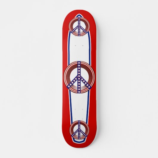 Rood wit en blauw vredesteken skateboard (Voorkant)