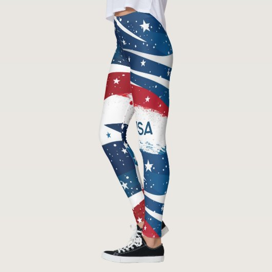 Rood wit en blauw VS Leggings (Links)