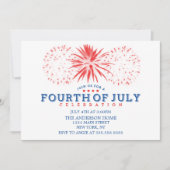 Rood wit en blauw  vuurwerk 4 juli kaart (Voorkant)