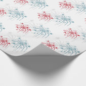 Rood wit en blauw vuurwerk op 4 juli Gift Wrap Cadeaupapier (Hoek)