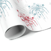 Rood wit en blauw vuurwerk op 4 juli Gift Wrap Cadeaupapier (Rol Hoek)