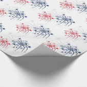 Rood wit en blauw vuurwerk op 4 juli Gift Wrap Cadeaupapier (Hoek)