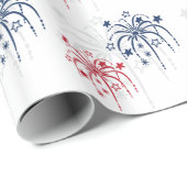 Rood wit en blauw vuurwerk op 4 juli Gift Wrap Cadeaupapier (Rol Hoek)