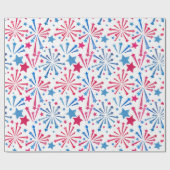 Rood wit en blauw vuurwerk Waterverf Wrapping Cadeaupapier (Vlak)