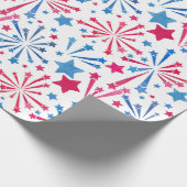 Rood wit en blauw vuurwerk Waterverf Wrapping Cadeaupapier (Hoek)