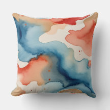 Rood, wit en blauw Waterverf abstract