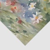 Rood wit en blauw Waterverf Wildflowers Tissuepapier (Detail)