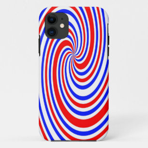 Rood wit en blauw werveling iPhone 11 hoesje