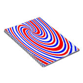Rood wit en blauw werveling notitieboek (Rechterzijde)