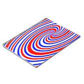 Rood wit en blauw werveling notitieboek (Linkerzijde)
