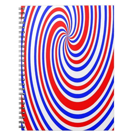 Rood wit en blauw werveling notitieboek (Voorkant)