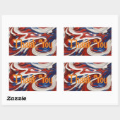 Rood wit en blauw werveling rechthoekige sticker (Vel)