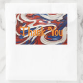 Rood wit en blauw werveling rechthoekige sticker (Tas)