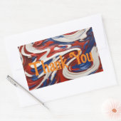 Rood wit en blauw werveling rechthoekige sticker (Envelop)